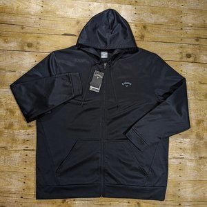 $75 Callaway Men`s Full Zip Fleece Technical Hoodie Men's Size XXL Black
